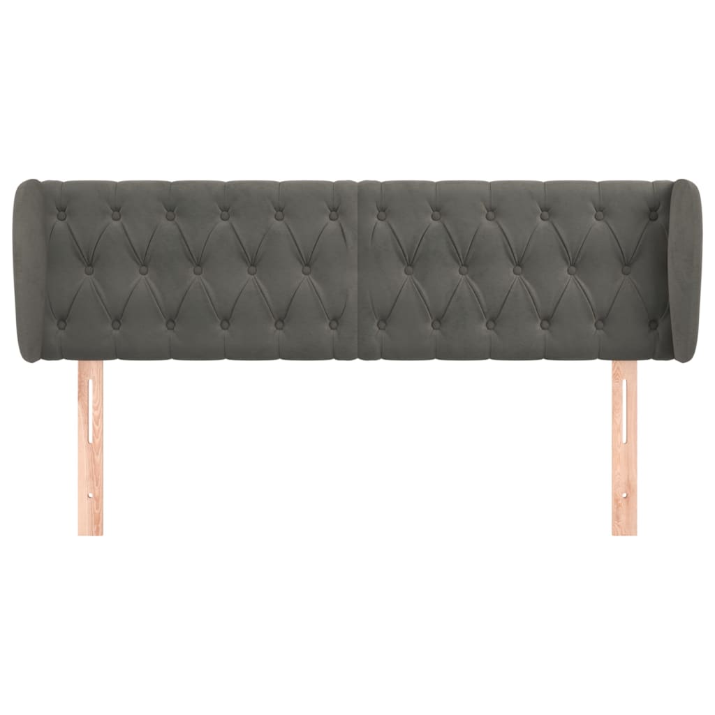 Kopfteil mit Ohren Dunkelblau 93x23x78/88 cm Samt