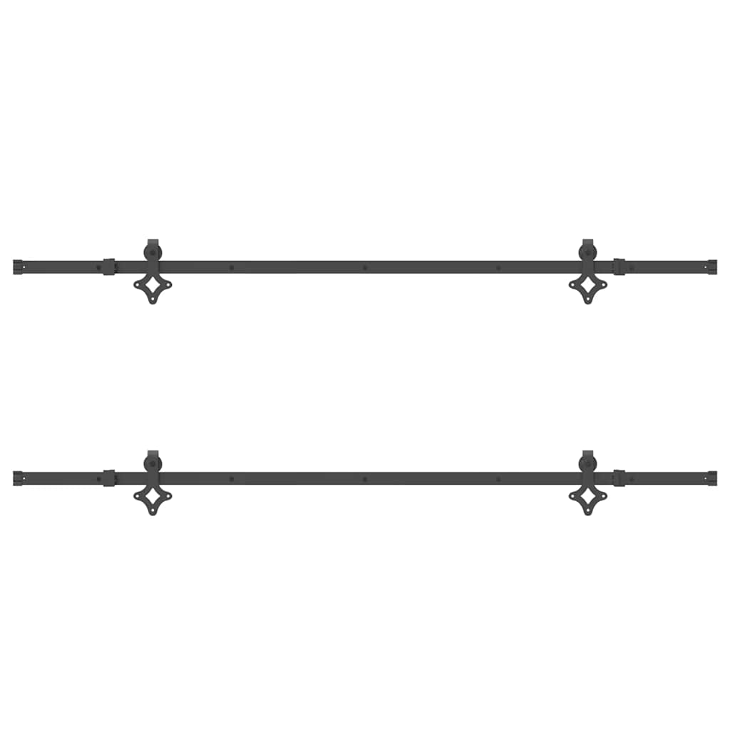 Schiebetürbeschlag-Set 305 cm Stahl Schwarz