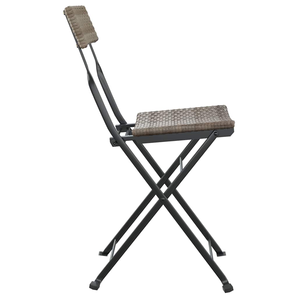 Bistrostühle 4 Stk. Klappbar Schwarz Poly Rattan und Stahl