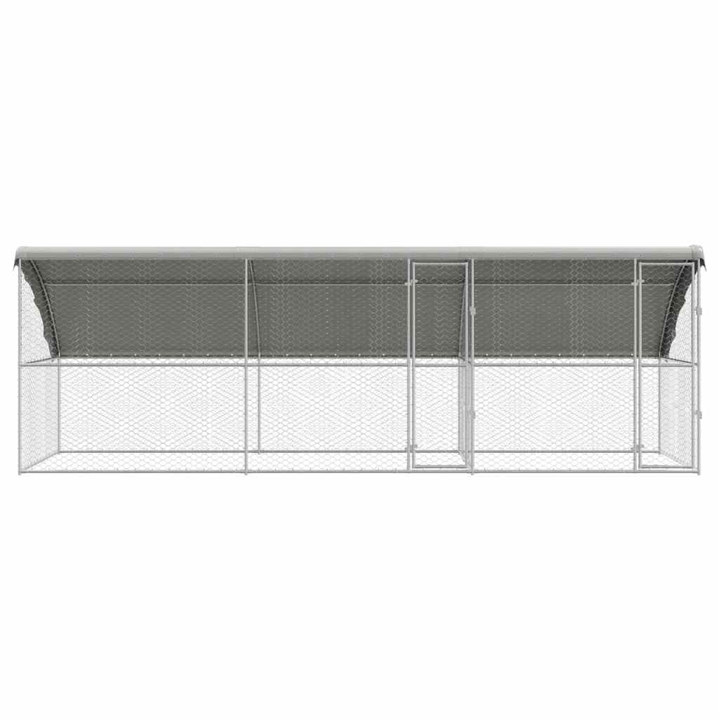 Hundekäfig 2 pcs Silber 4 x 2 x 2 m Verzinkter Stahl