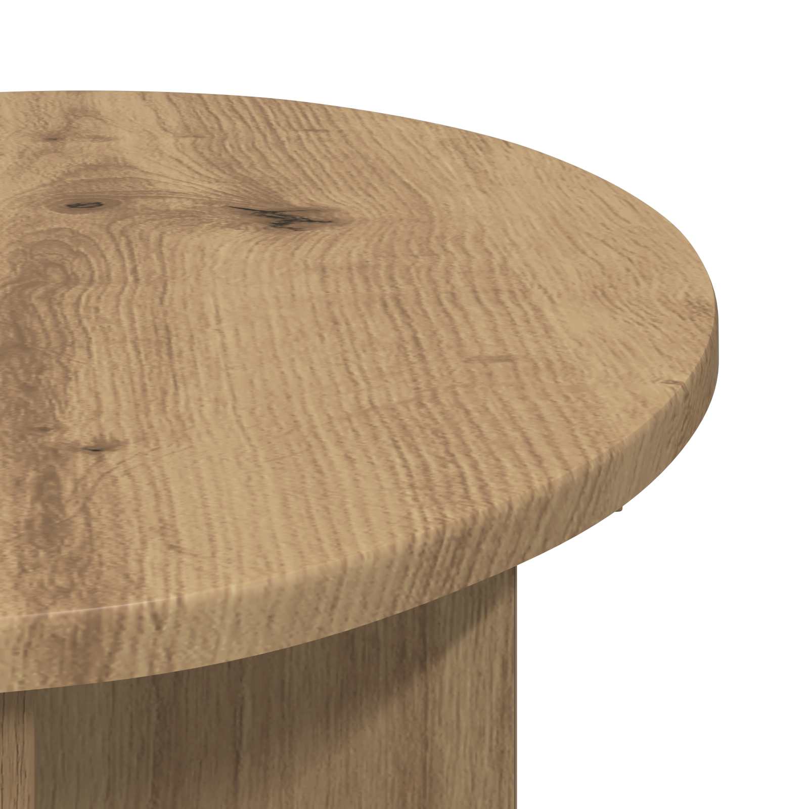 Beistelltisch mit Speicher Weiß Ø 39 x 38 cm Holzwerkstoff