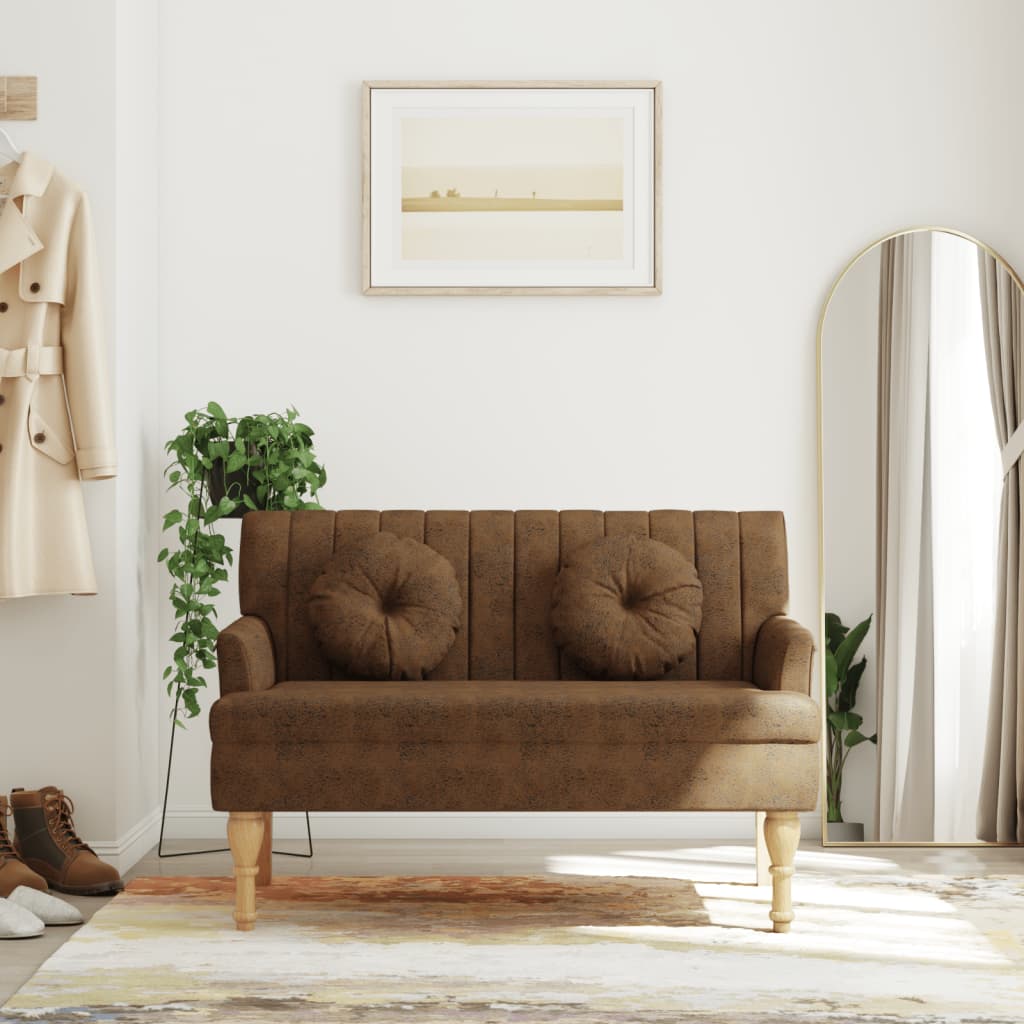 Sitzbank mit Kissen Dunkelgrau 113x64,5x75,5 cm Stoff