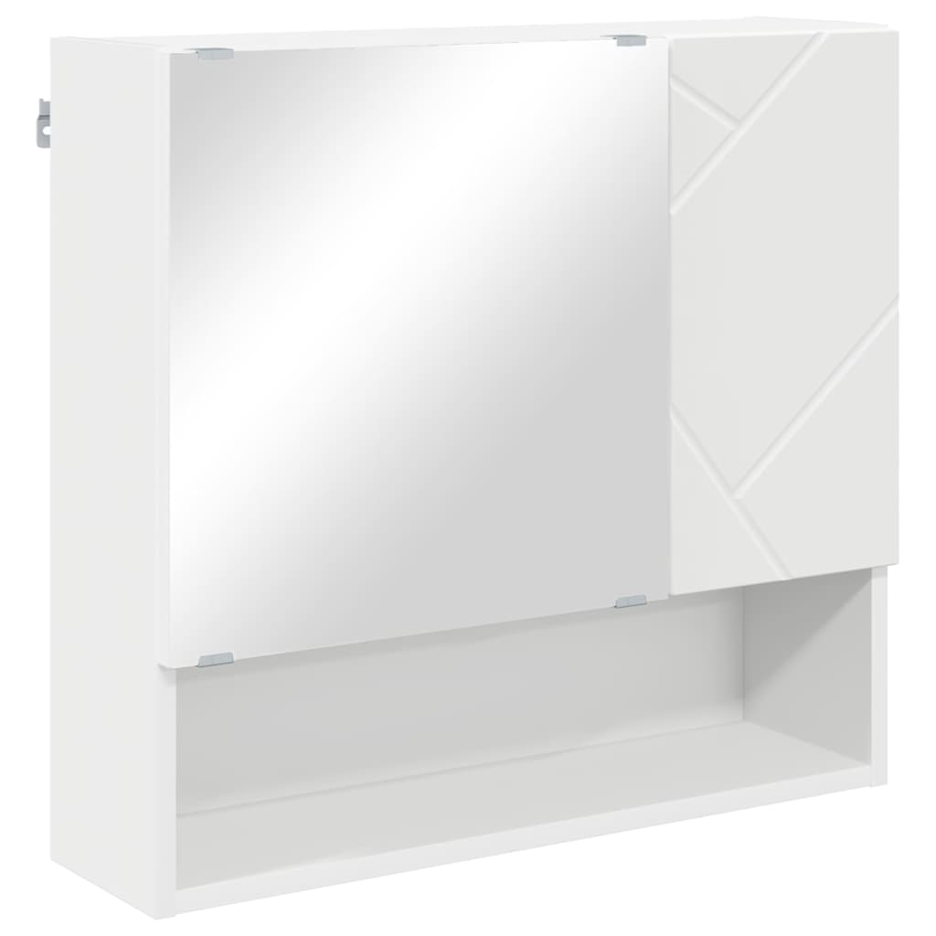 Badezimmermöbel-Set mit Tür 2 pcs Weiß Holzwerkstoff & Metall