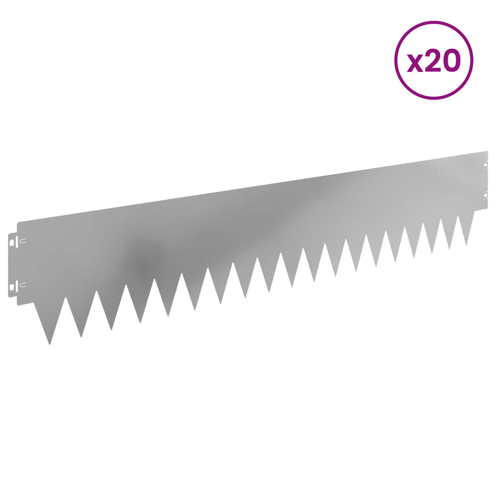 Raseneinfassung 10 pcs Länge Höhe 103 x 15 cm Stahl Schwarz