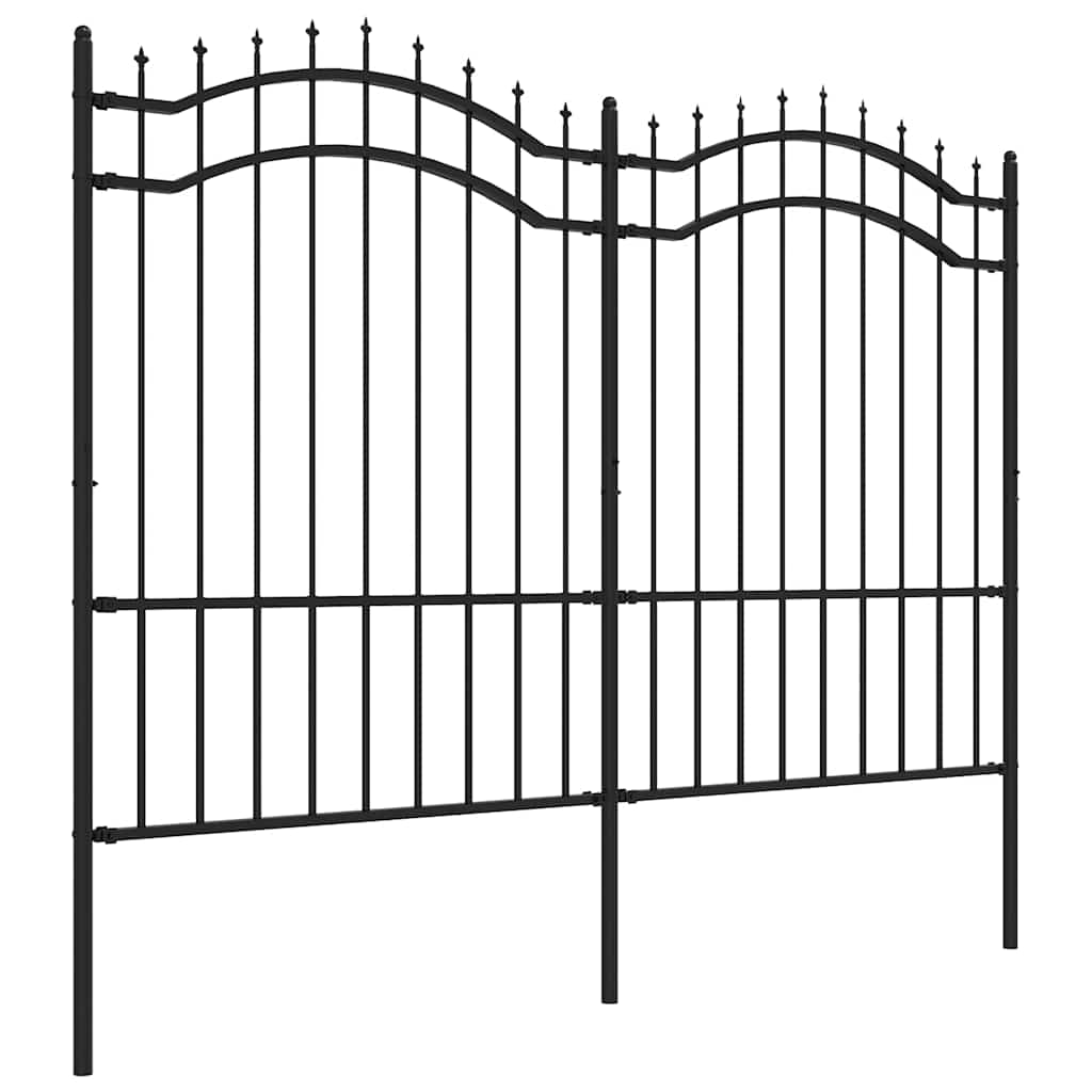 Gartenzaun Woerden mit Speerspitze Schwarz 240 x 75 cm Stahl