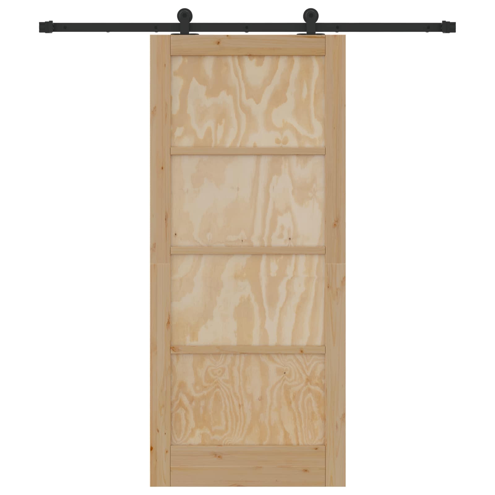 Schiebetür Natürlich und Schwarz 61 x 198,5 cm