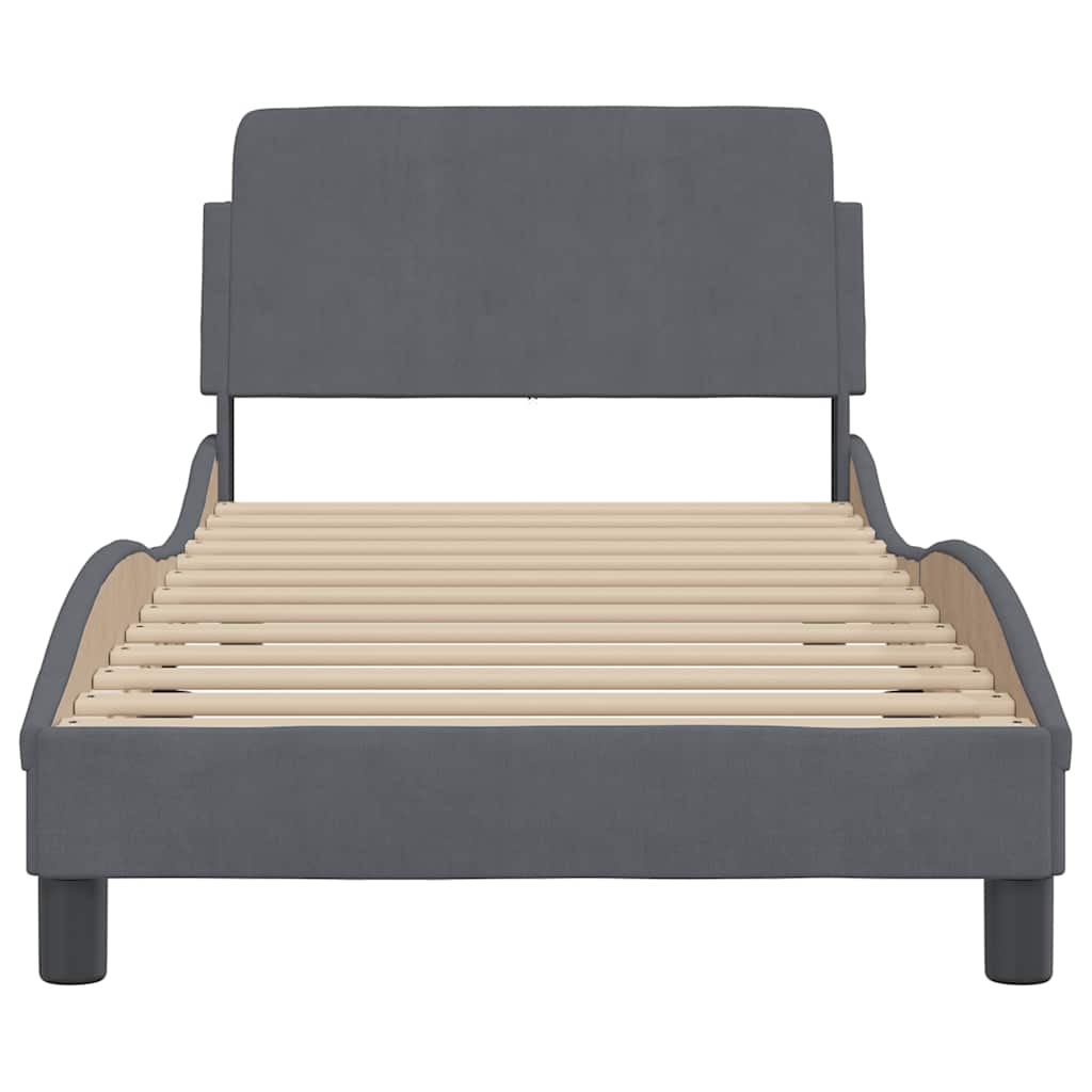 Bettgestell "Dover" Hellgrau 80x200 cm Samt