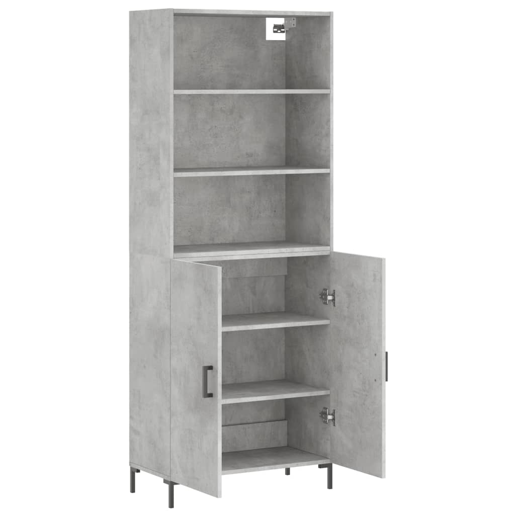 Highboard Hochglanz-Weiß 69,5x34x180 cm Holzwerkstoff