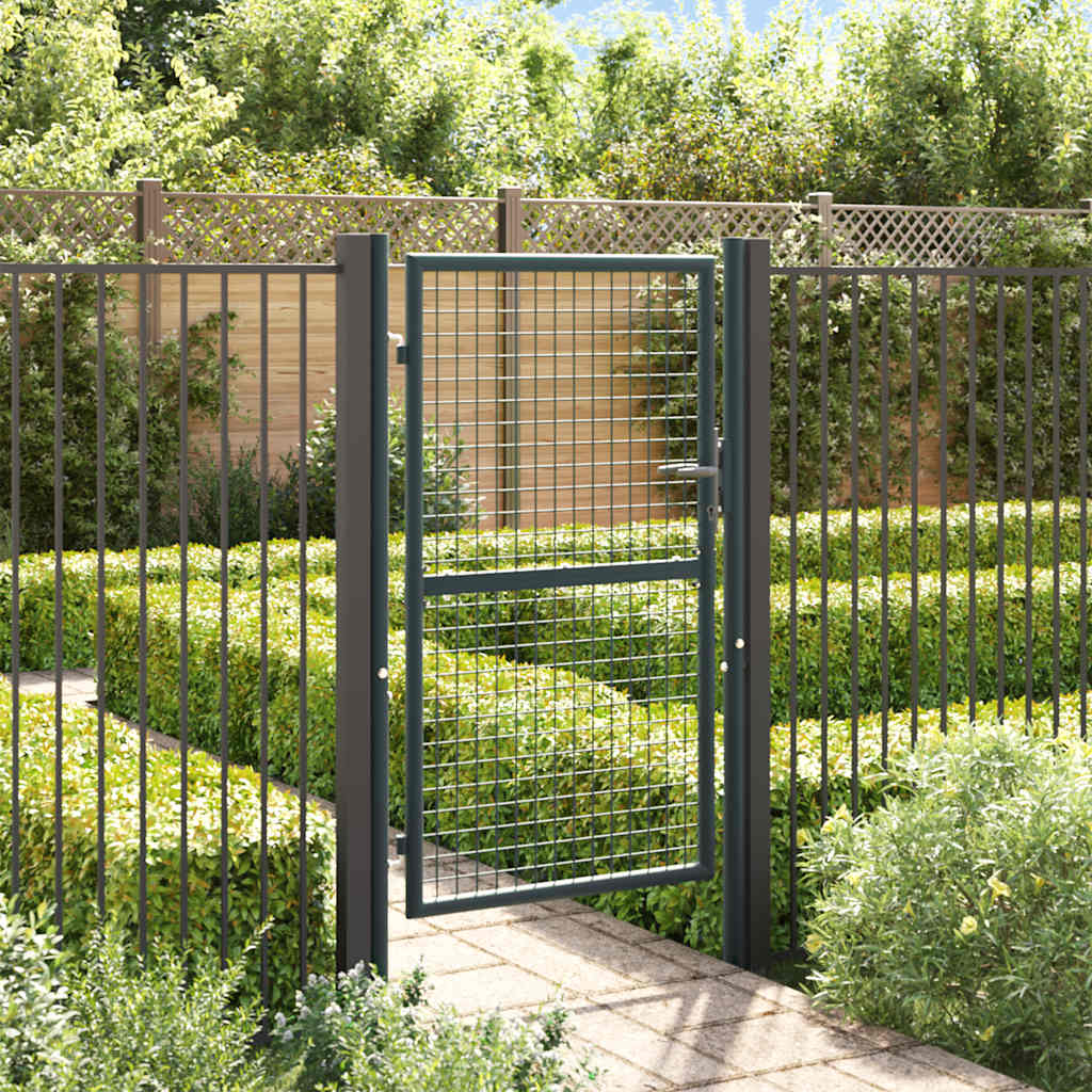 Maschen-Gartentor verzinkter Stahl 100 x 75 cm Grau