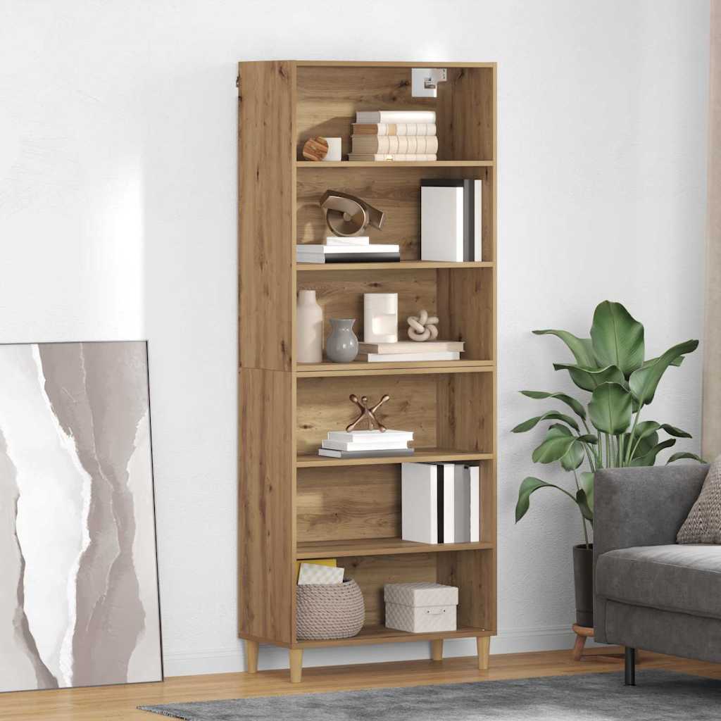 Highboard Altholz 69,5 x 32,5 x 180 cm Holzwerkstoff