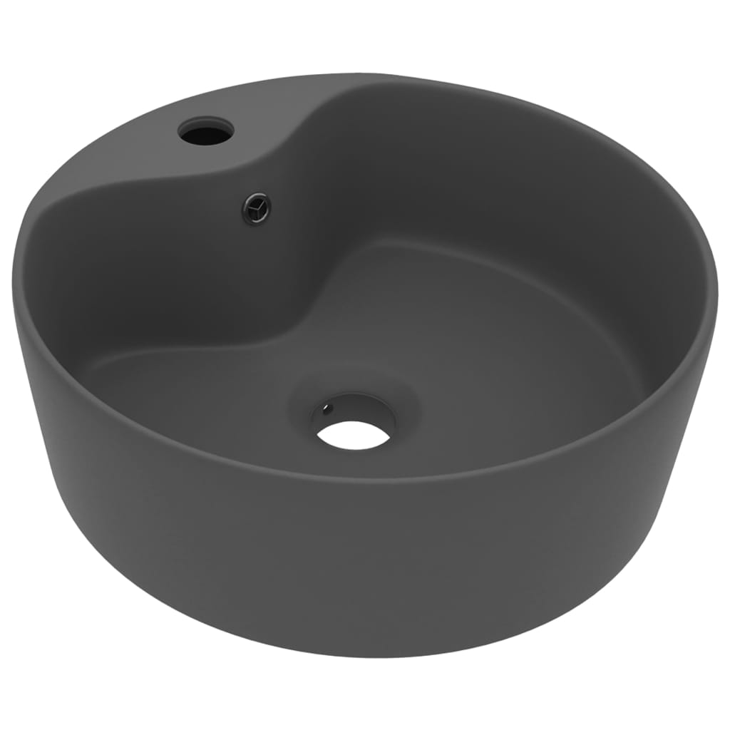 Luxus-Waschbecken mit Überlauf Matt-Weiß 36x13 cm Keramik