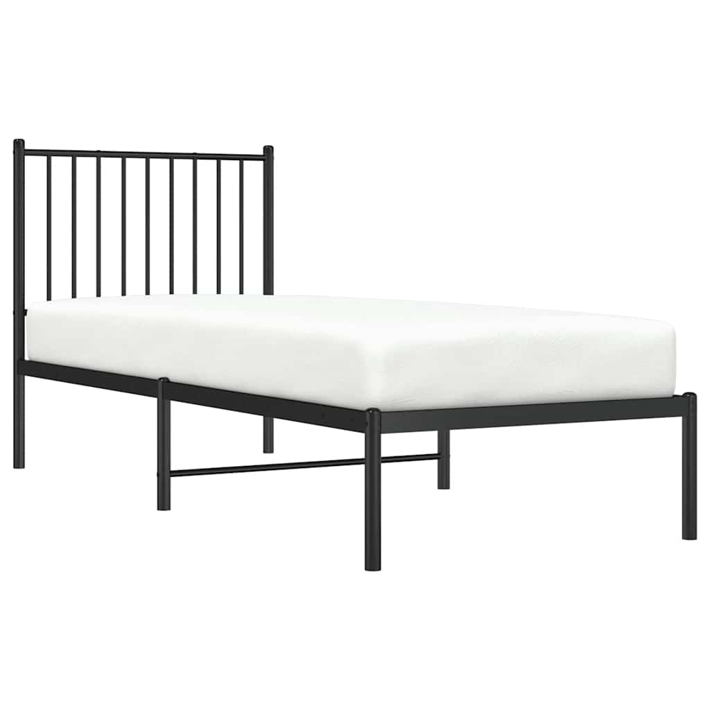 Bettgestell Metall Schwarz 75x190 cm