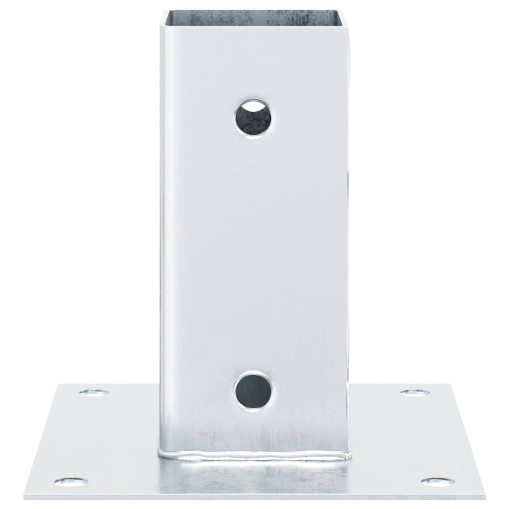 Pfostenträger Quadratisch 4Stk. Silber 46x46mm Verzinkter Stahl