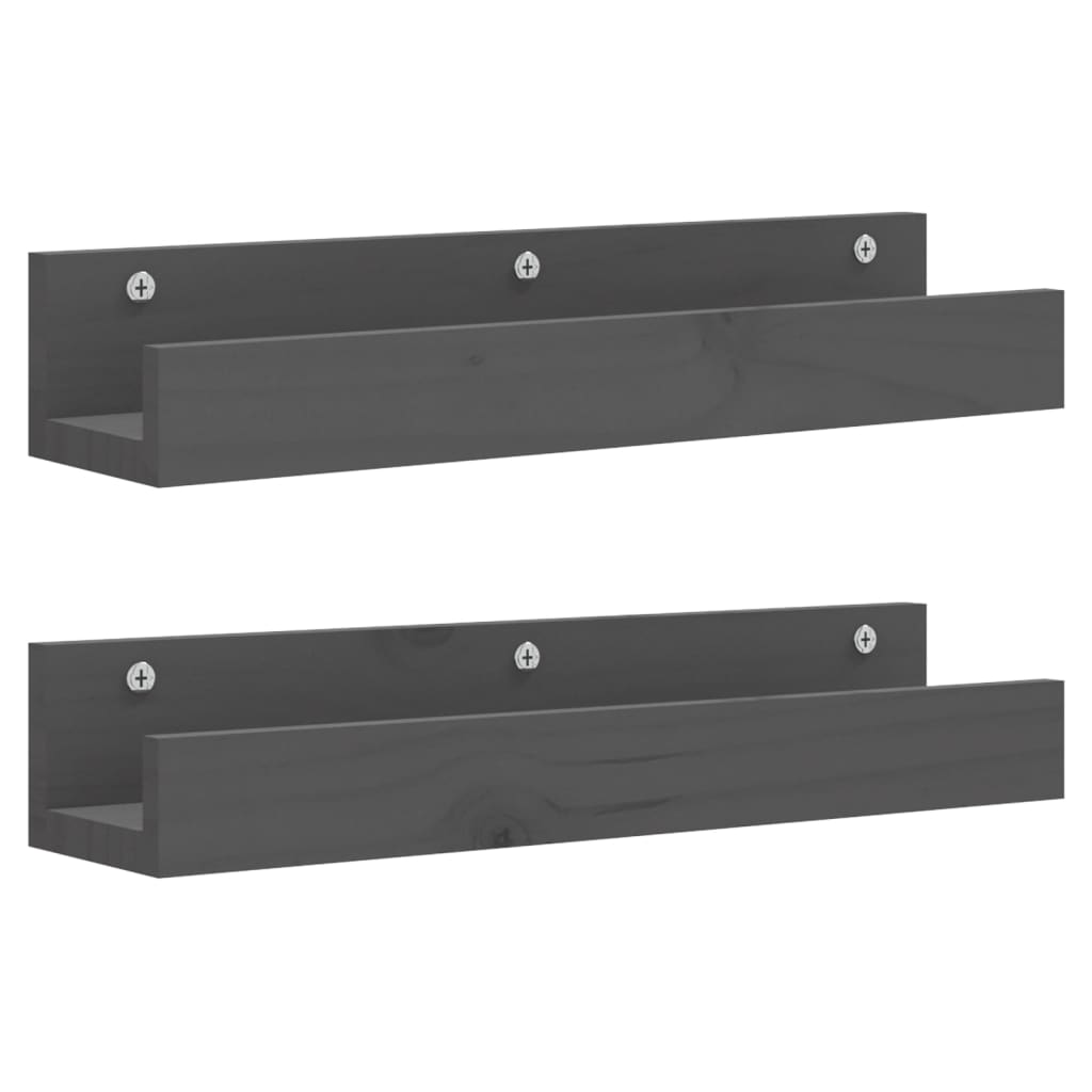 Wandregale 2 Stk. 50x12x9 cm Massivholz Kiefer