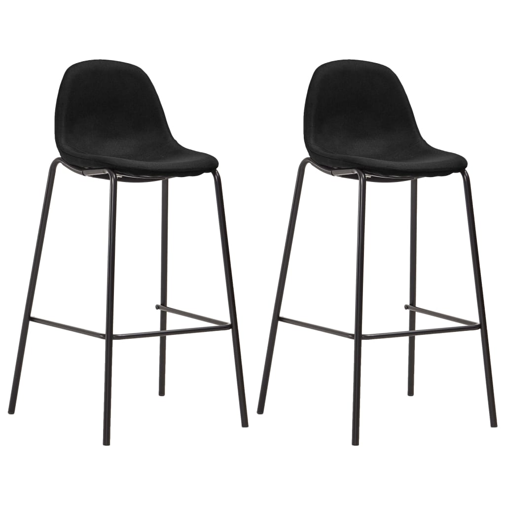 Barhocker 6 Stk. Schwarz Stoff