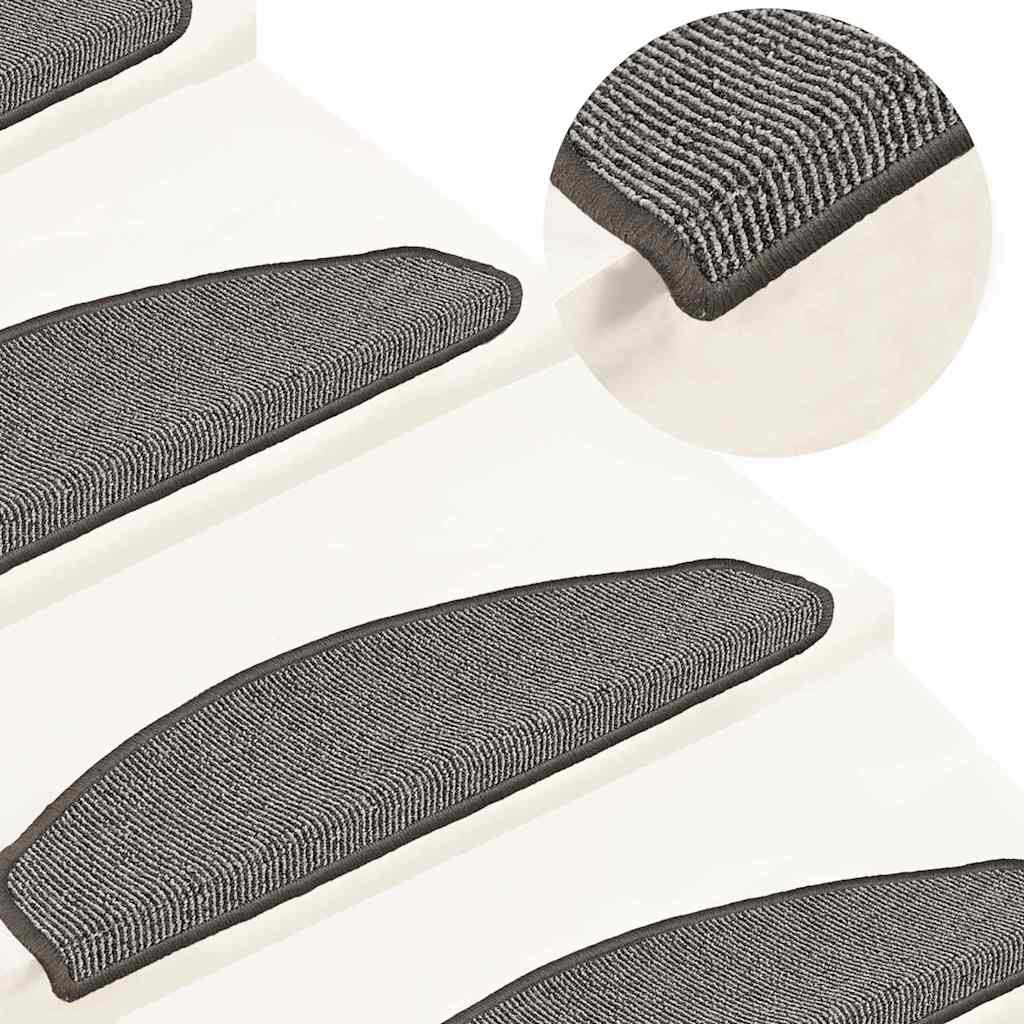Stufenmatten 15 Stk. 56x17x3 cm Grau Halbrund