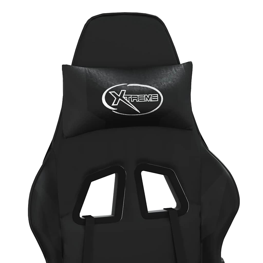 Gaming-Stuhl mit Massagefunktion Schwarz und Blau Kunstleder