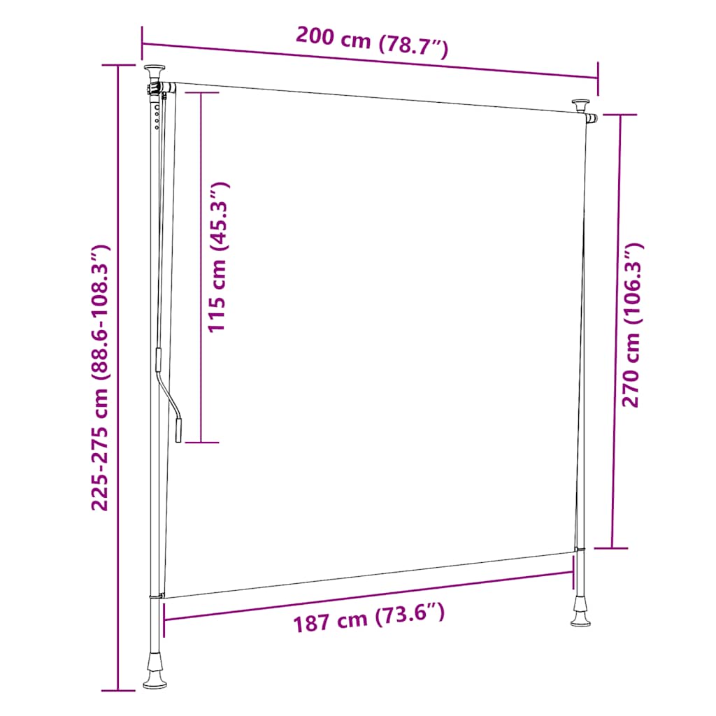 Außenrollo 100 x 270 cm Anthrazit