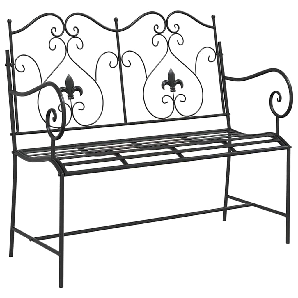 Gartenbank Antik Weiß 104 x 54 x 93 cm Stahl