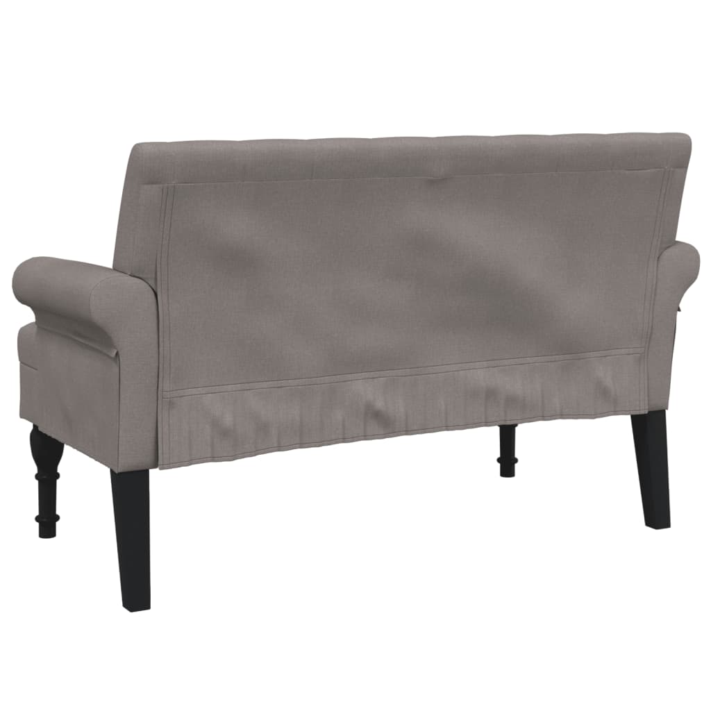 Bank mit Rückenlehne Dunkelgrau 120 x 62 x 75,5 cm Stoff
