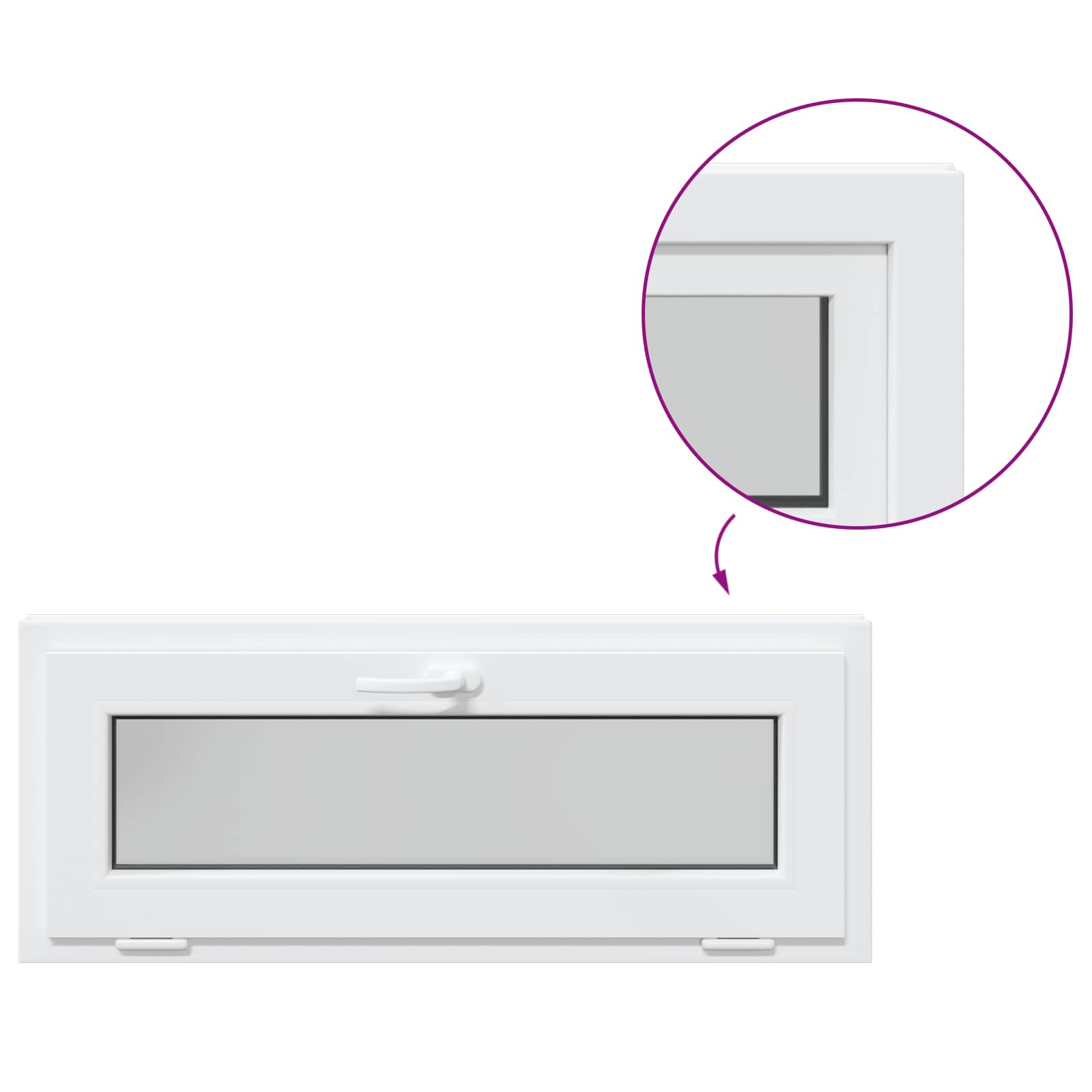 Kellerfenster RISOR 60 x 40 cm PVC und Glas Weiß