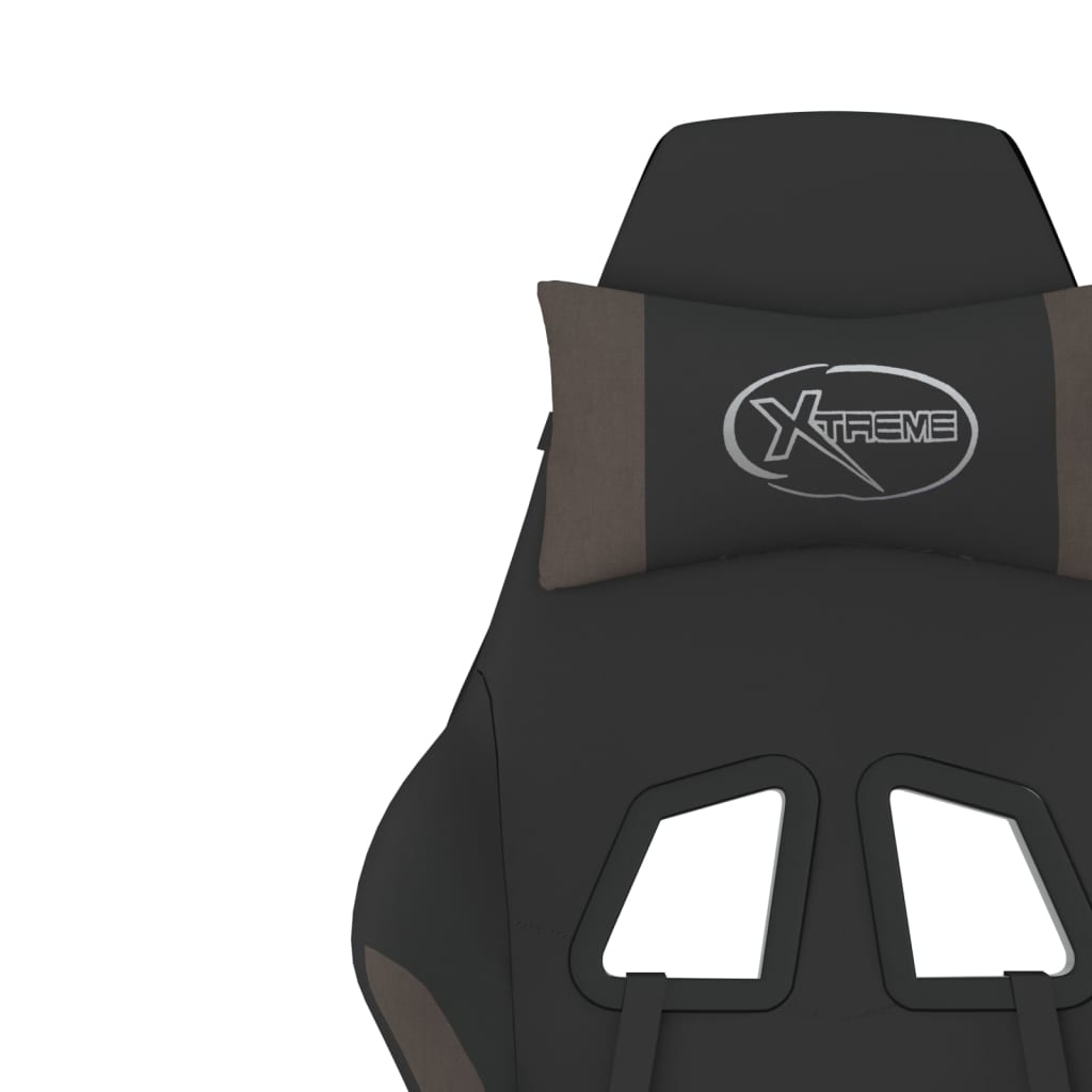 Gaming-Stuhl mit Massagefunktion Schwarz und Creme Stoff