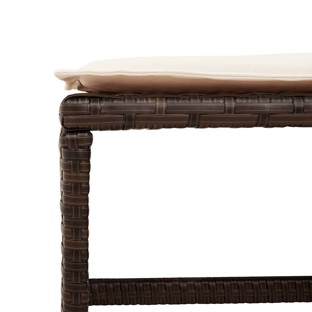 Gartenhocker mit Kissen 4 Stk. Schwarz 41x41x36 cm Poly Rattan