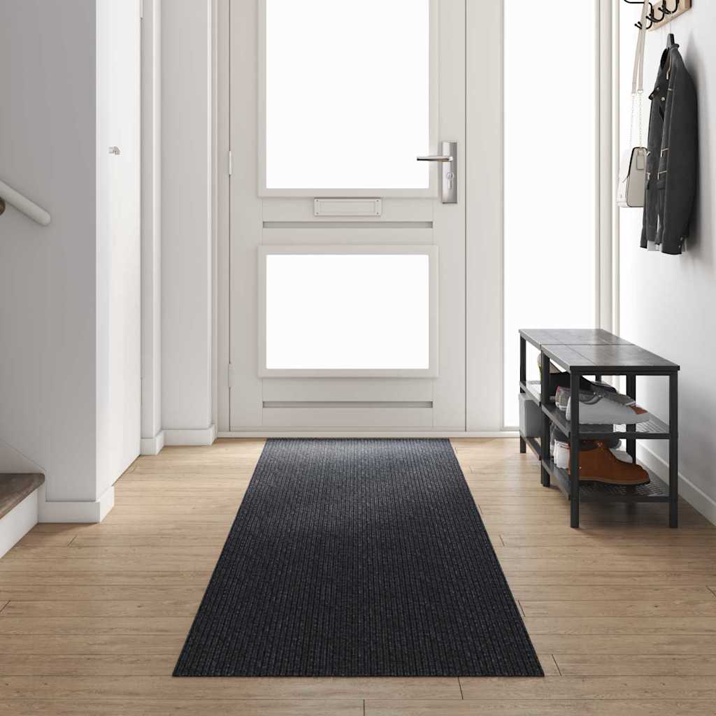 Teppichläufer Grau 80 x 150 cm Stoff