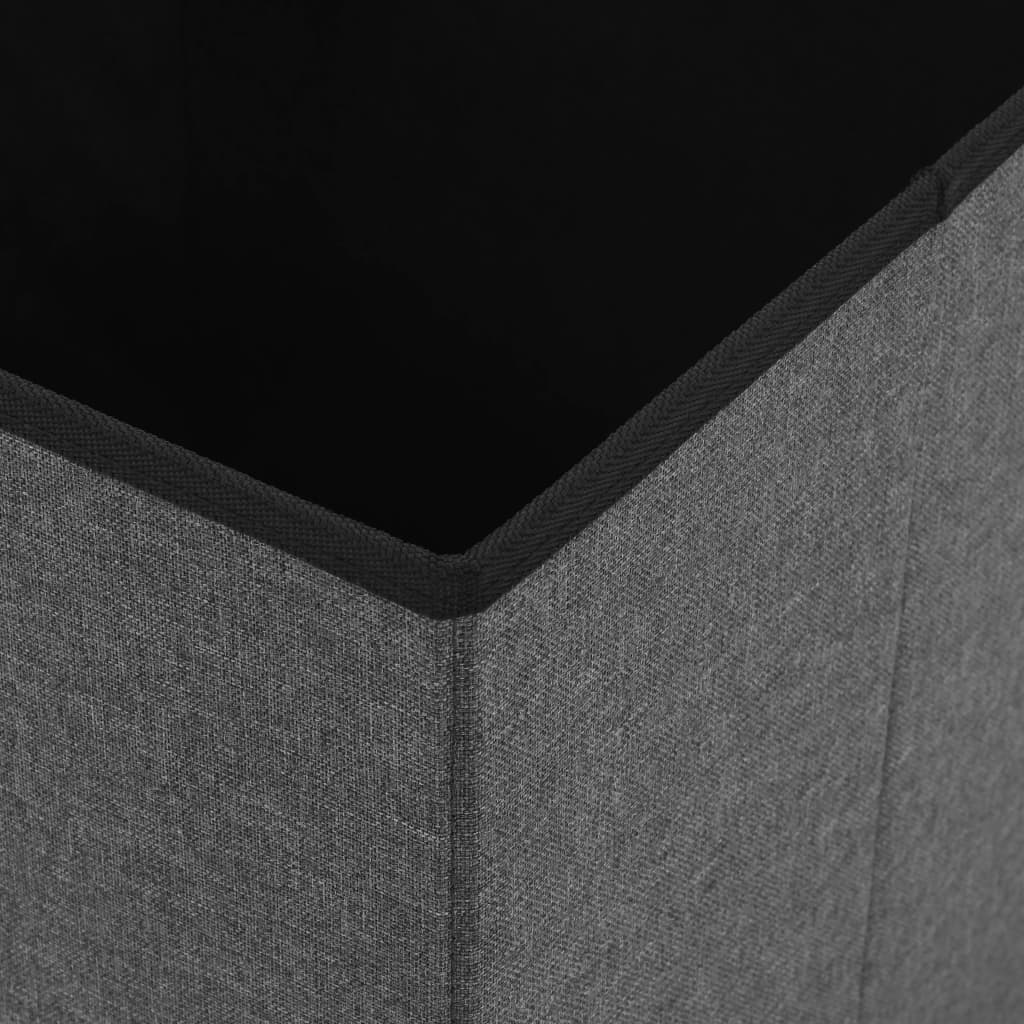 Hocker mit Stauraum Cremeweiß Leinenoptik