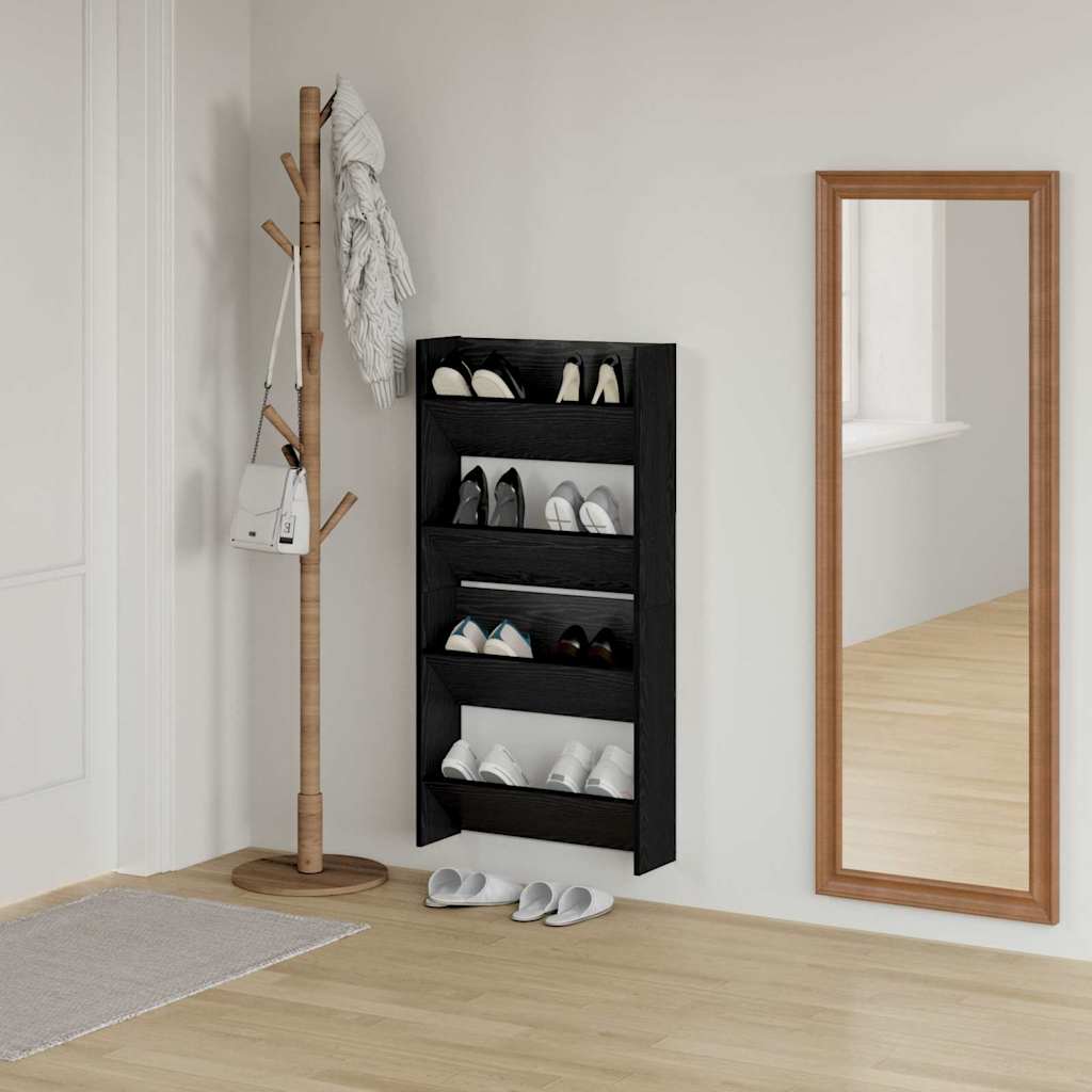 Wand-Schuhschränke 4 Stk. Weiß 60x18x60 cm Holzwerkstoff