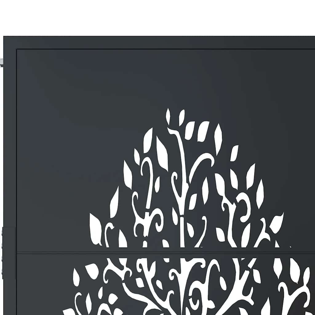 Gartentor Anthrazit 100x75 cm Stahl Baum-Design