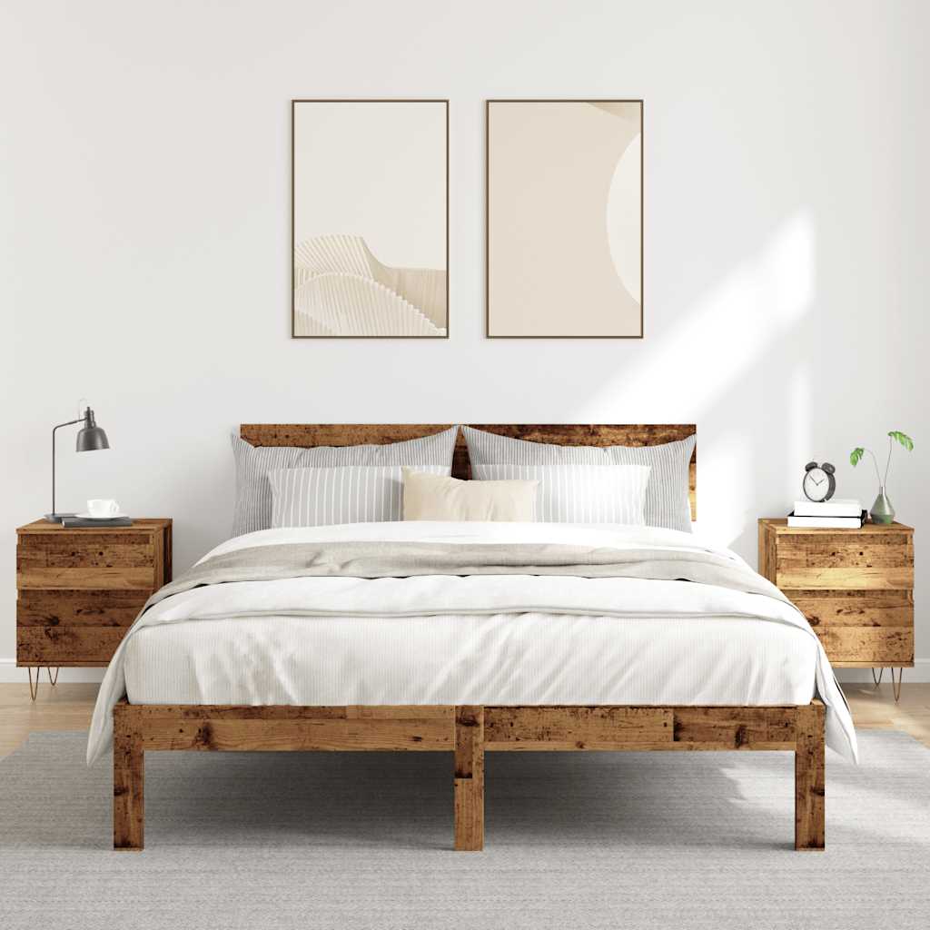 Bettschrank Schwarz Eichen-Optik 40 x 35 x 50 cm Holzwerkstoff