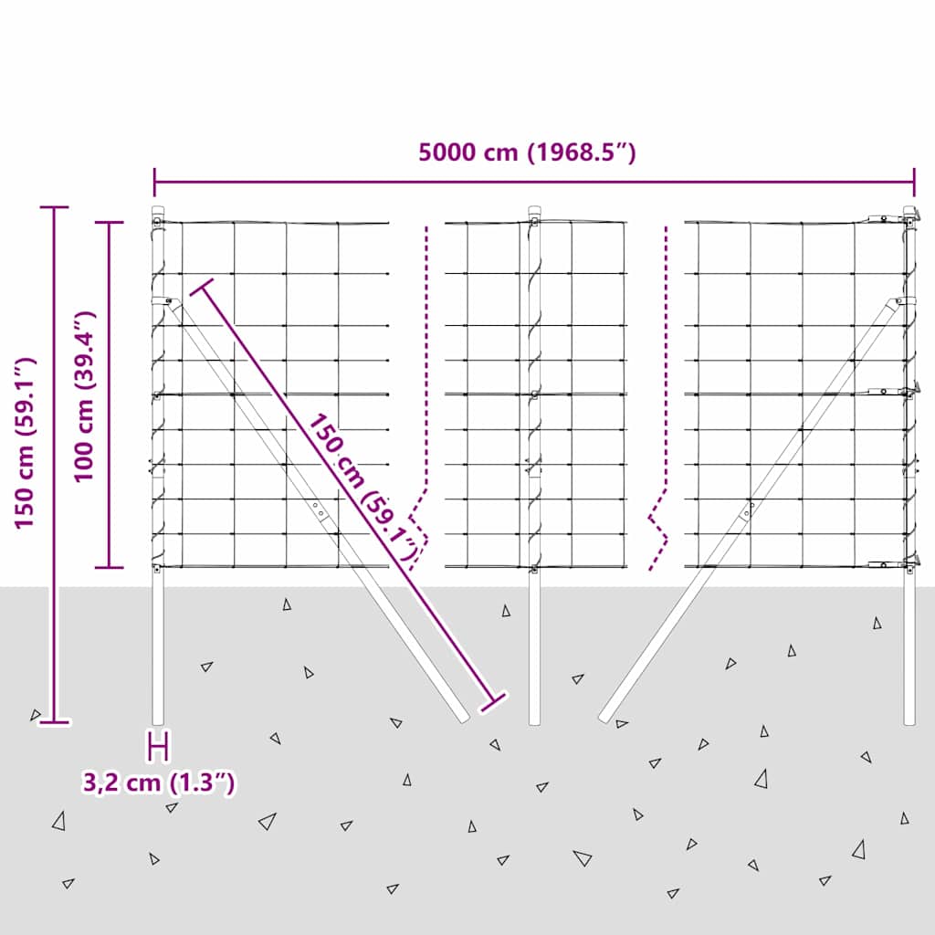 Ground Fix Geschweißter Drahtzaun 25 x 0,8 m Silber Netz