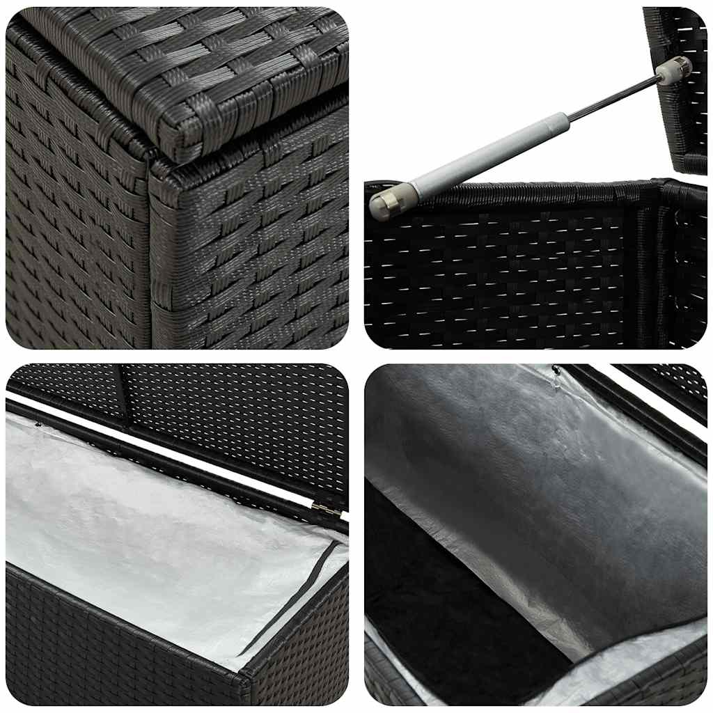 Gartentruhe Schwarz 283L Poly Rattan