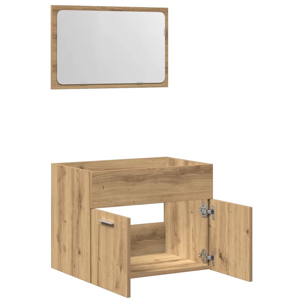 2-tlg. Badmöbel-Set Weiß Holzwerkstoff