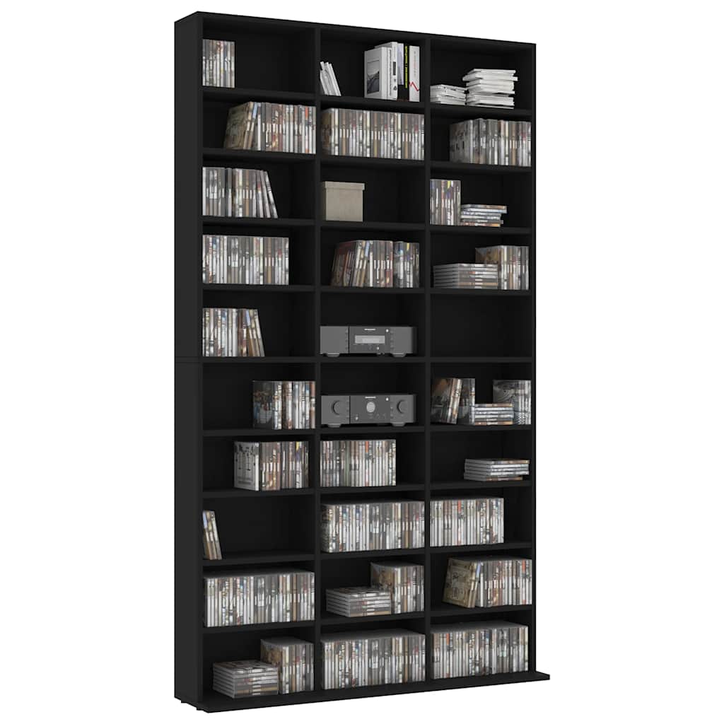 CD Regal Schwarz Eichen-Optik 101 x 23 x 177,5 cm Holzwerkstoff