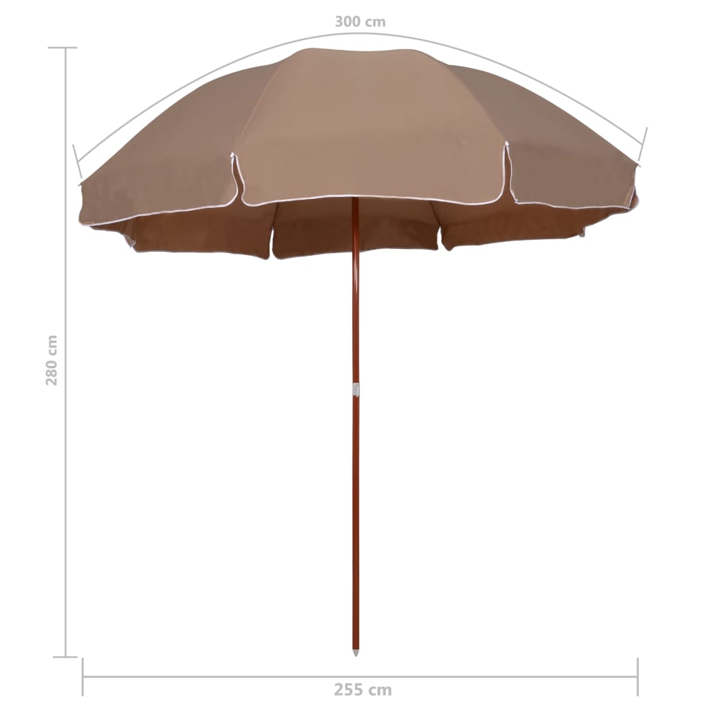 Sonnenschirm mit Stahl-Mast 300 cm Sandweiß