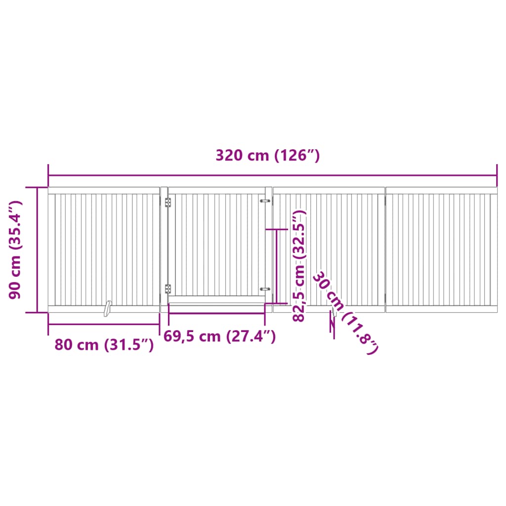 Hundegitter Faltbar 3 Paneele 150 cm Pappelholz