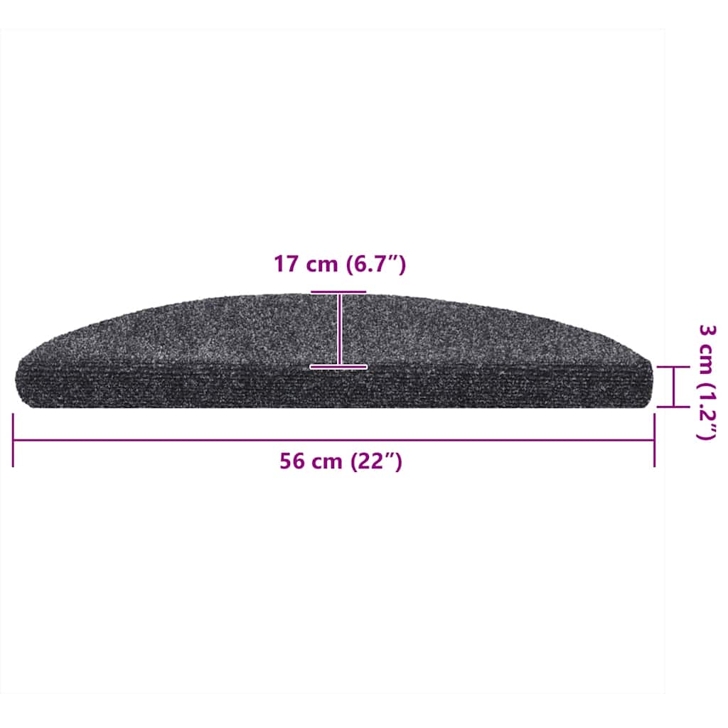 Stufenmatten Selbstklebend 15 Stk. 56x17x3 cm Hellbraun Halbrund
