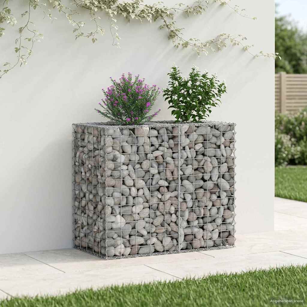 Gabionen Hochbeet 2 pcs Silber 260 x 60 x 55 cm