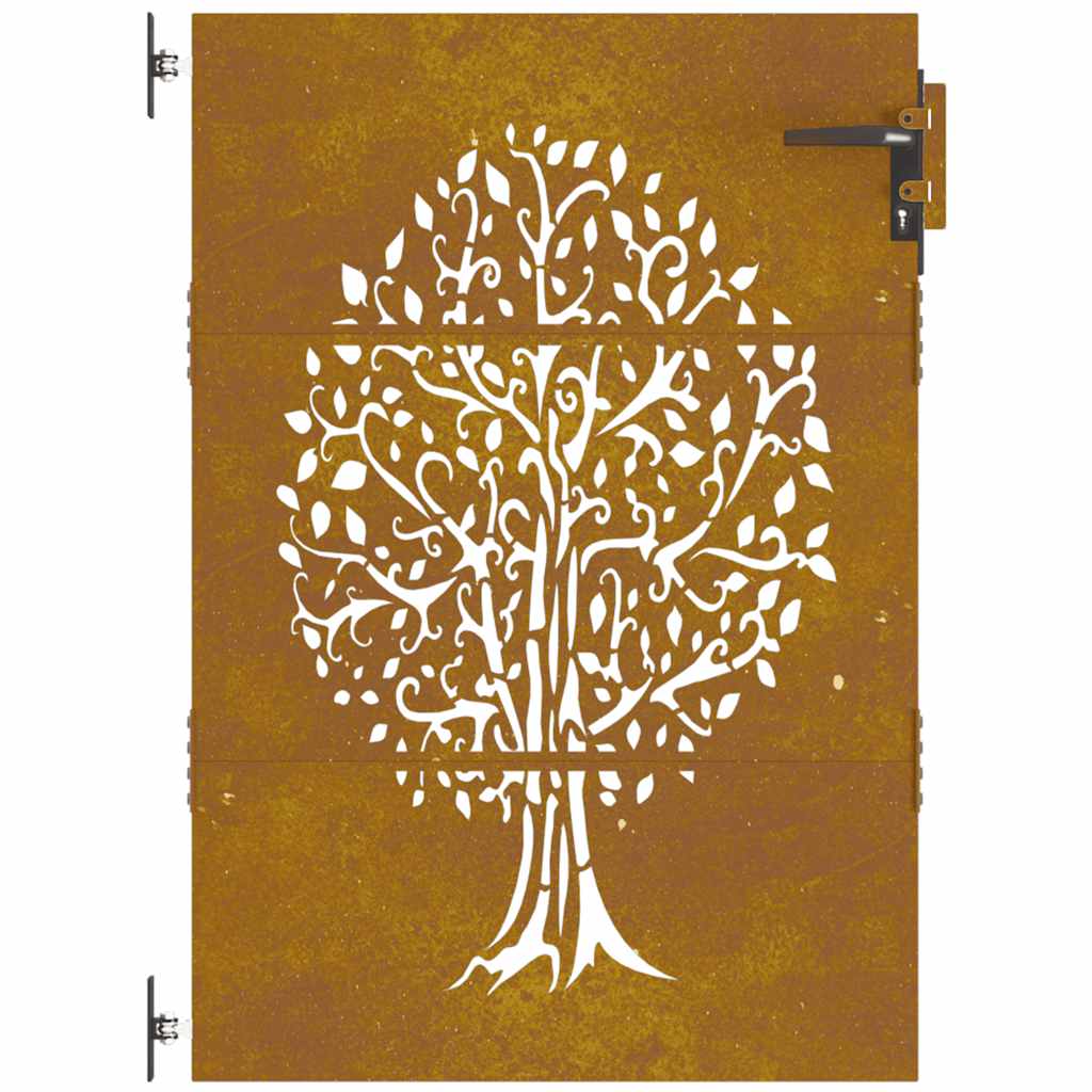 Gartentor 85x75 cm Cortenstahl Baum-Design