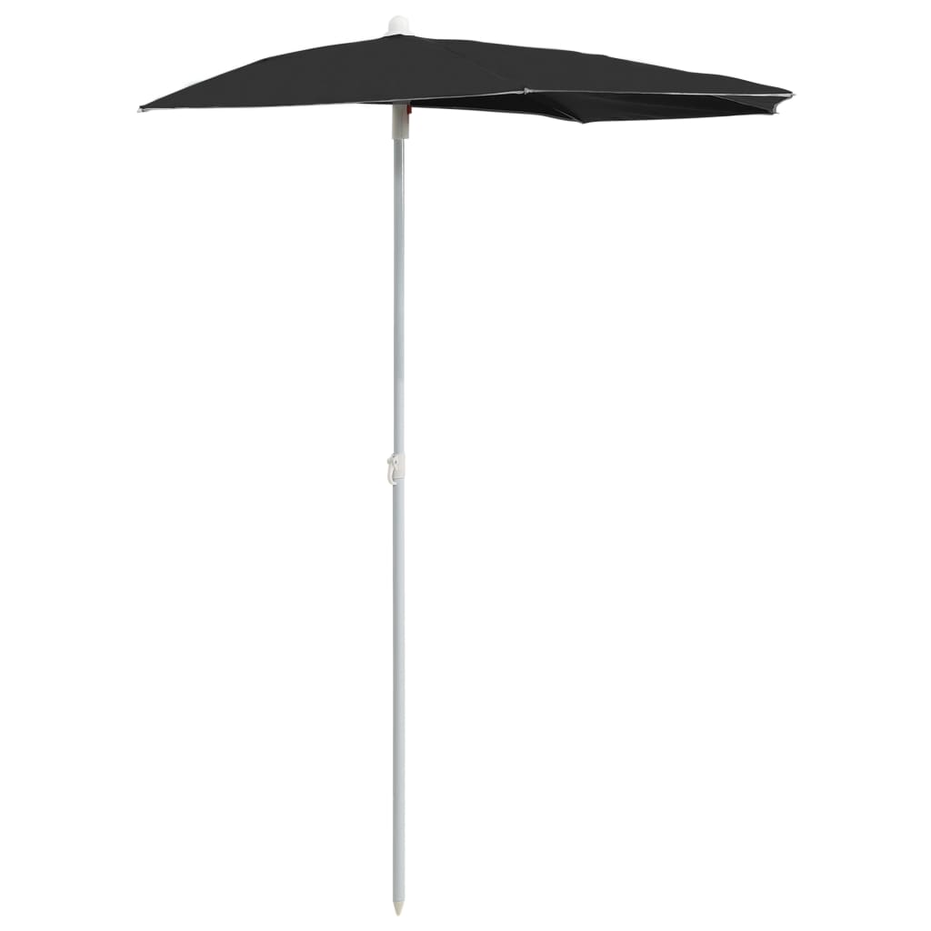 Halb-Sonnenschirm mit Mast 180x90 cm Anthrazit