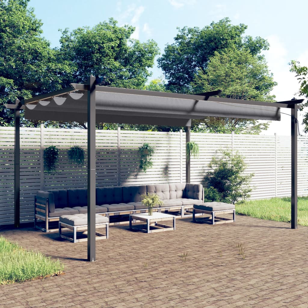 Pavillon mit Ausziehbarem Dach 3x3 m Creme