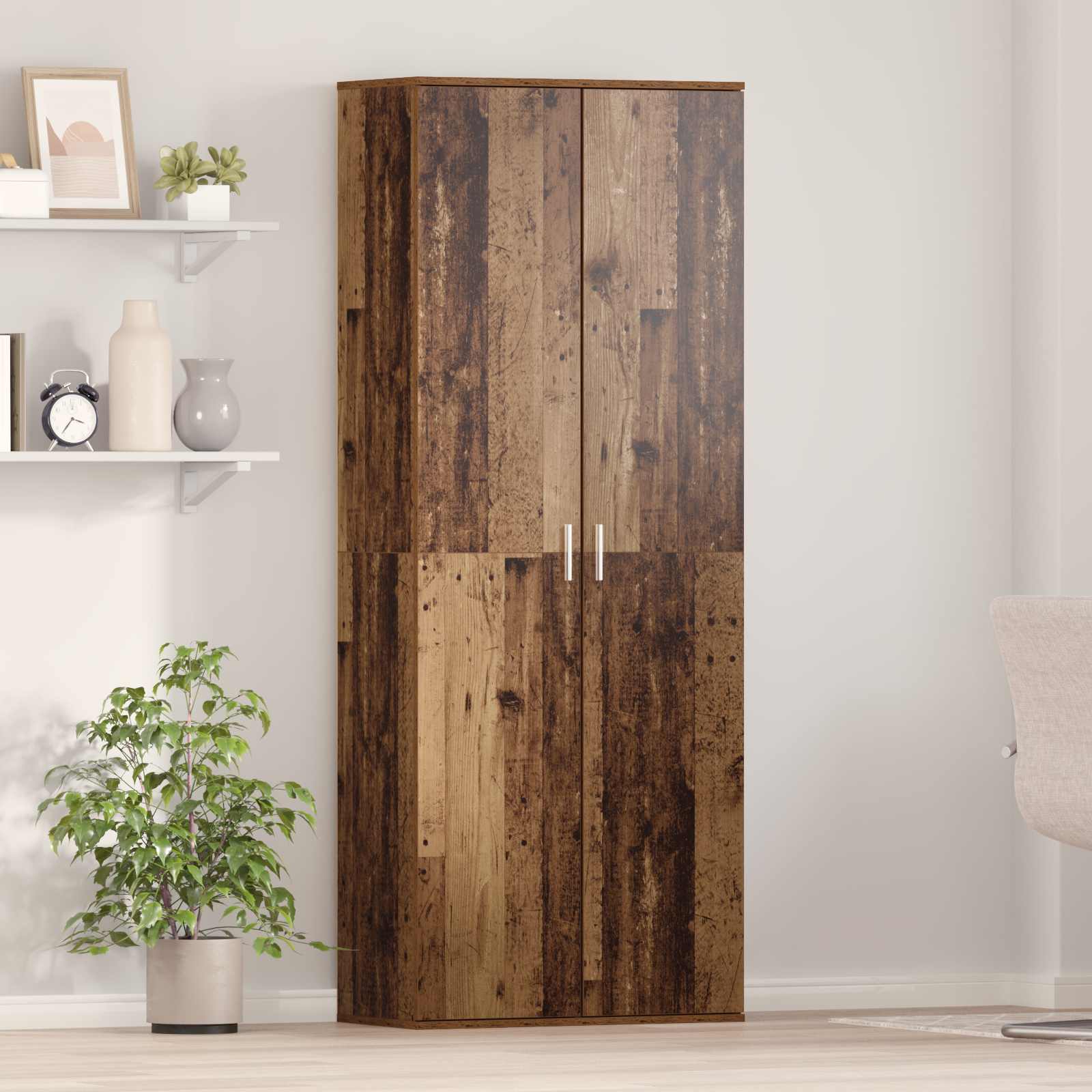 Highboard Weiß 70x35x180 cm Holzwerkstoff