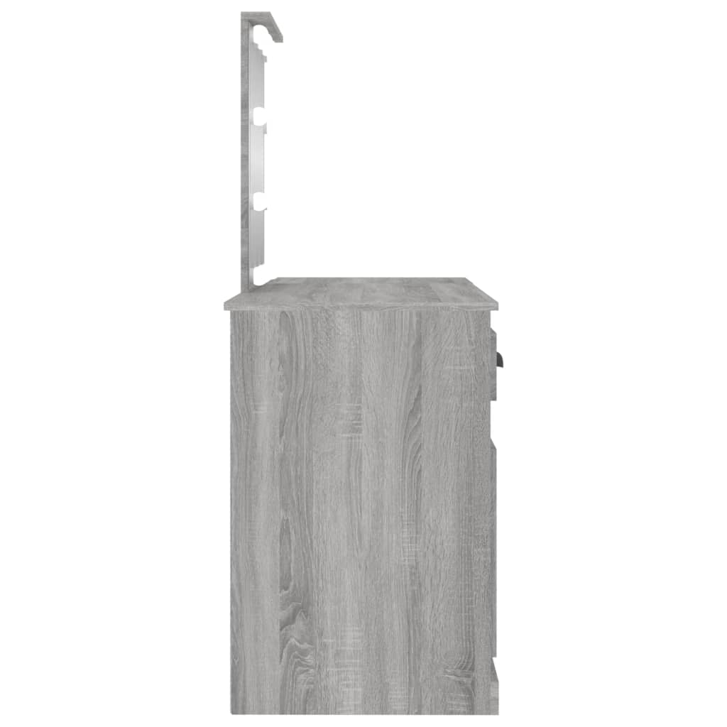 Schminktisch mit LED-Leuchten Sonoma-Eiche 130x50x132,5 cm