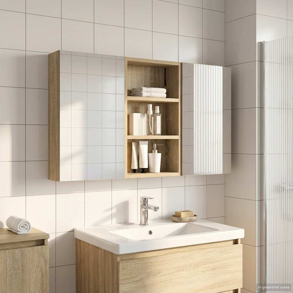 Badezimmerschrank-Set 3 pcs 80 x 10,5 x 50 cm Holzwerkstoff