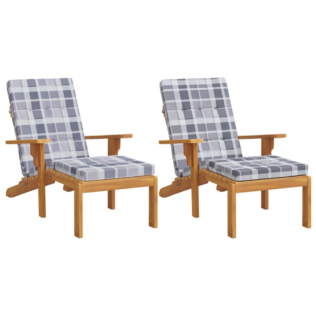 Liegestuhl-Auflagen 2 Stk. Creme Oxford-Gewebe