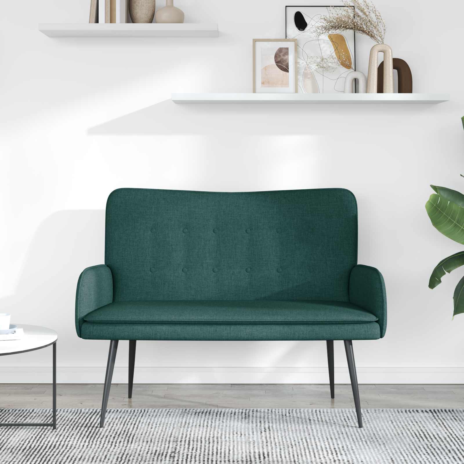 2-Sitzer Sofa Hellgrau 115 x 61 x 87 cm Stoff