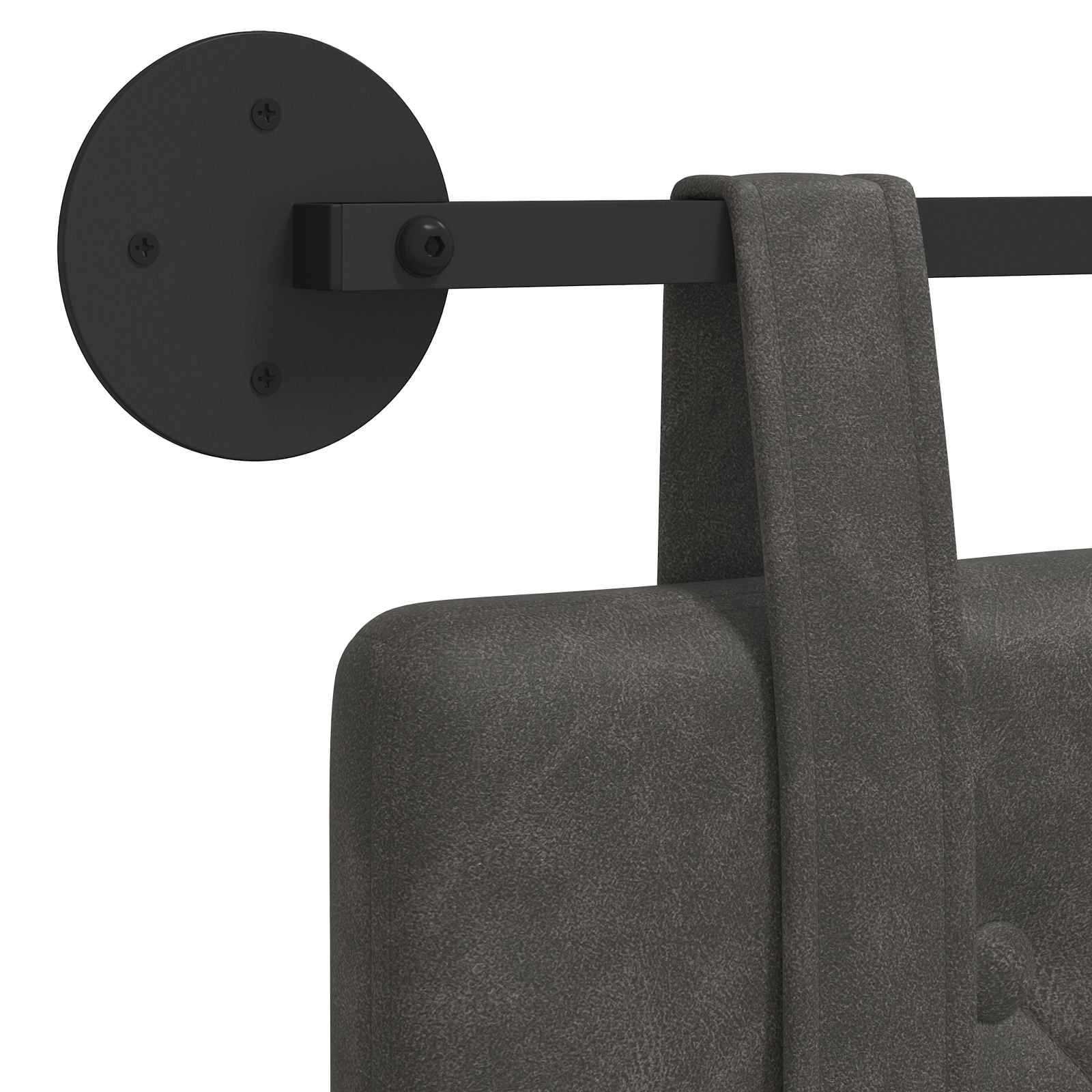 Hängendes Kopfteil Mit LED Licht Schwarz Antikes PU