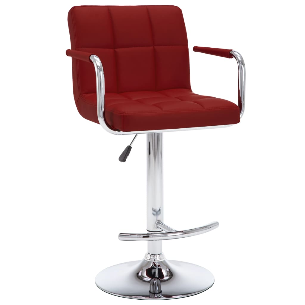 Barhocker 2 Stk. Rot Kunstleder